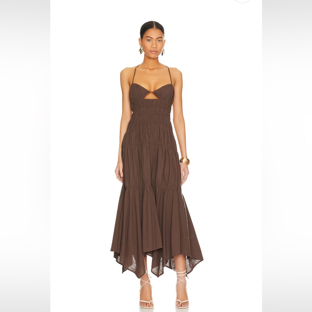SNDY maxi dress in chocolate